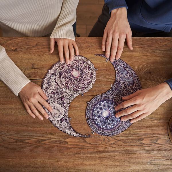 UNIDRAGON 350 Piece Wooden Jigsaw Puzzle Overarching Opposites King Size 33x33 cm