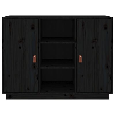 vidaXL Sideboard Black 100x40x75 cm Solid Wood Pine
