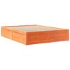 vidaXL Bed with Mattress Wax Brown 140x200 cm Solid Wood Pine
