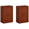 vidaXL Garden Planter 2 pcs Rusty 40 x 30 x 75 cm Weathering Steel