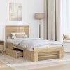 vidaXL Bed Frame with Headboard Sonoma Oak 100 x 200 m Engineered Wood