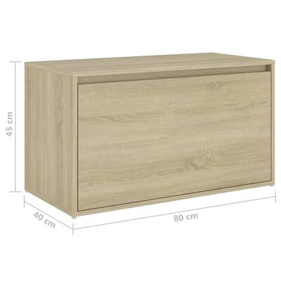 vidaXL Hall Bench 80x40x45 cm Sonoma Oak Engineered Wood