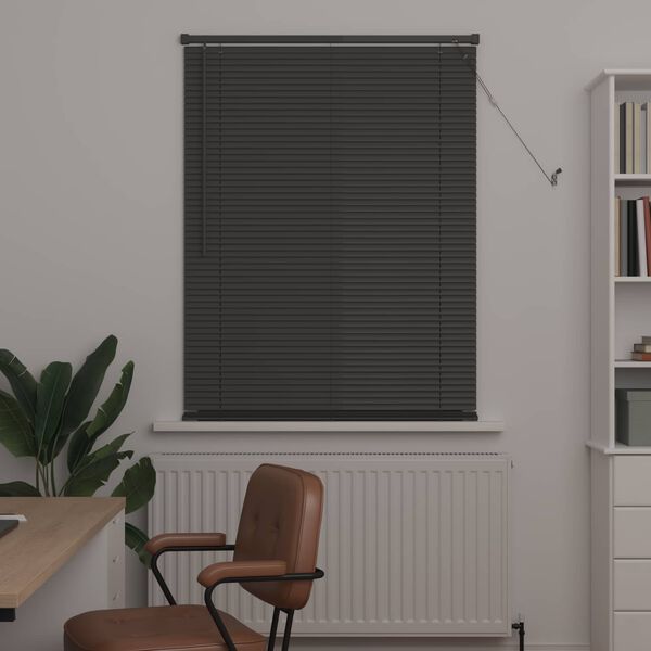 vidaXL Venetian Blind Manual Adjustable Silver Grey 150 x 100 cm PVC