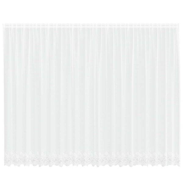 vidaXL Lace Curtain with Curtains Floral White 245 x 500 cm Polyester