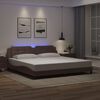vidaXL Bed Frame with LED without Mattress "Zadar" Brown 200x200 cm