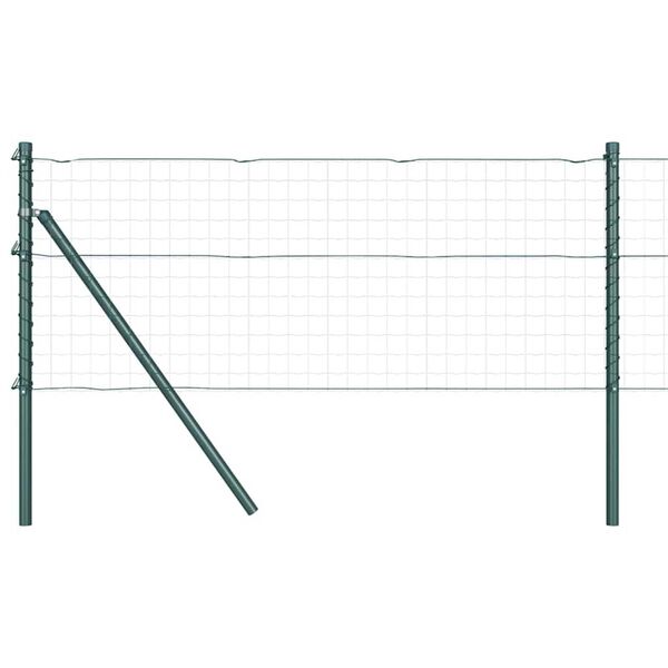 vidaXL Fence Posts Manual 7 pcs Green Ø32mm 80 cm Galvanised steel