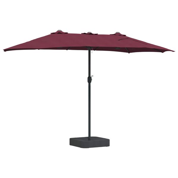 vidaXL Garden Parasol Bordeaux Red 385 x 209 x 244 cm Polyester