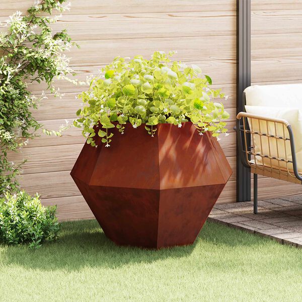 vidaXL Planter Rusty 100 x 100 x 80 cm Weathering Steel