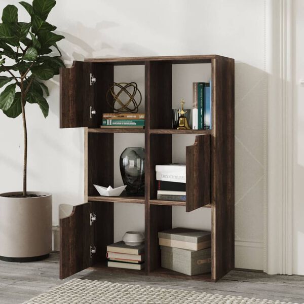 vidaXL Bookshelf Smoked Oak 60x27.5x88 cm Engineered Wood