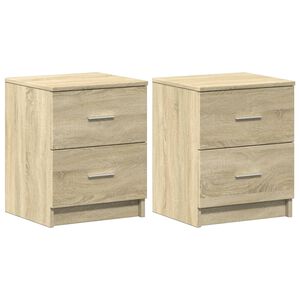 vidaXL Bedside Cabinets 2 pcs with 2 Drawers Sonoma Oak 40x36x50 cm