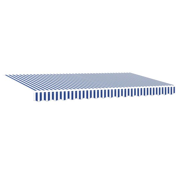 vidaXL Retractable Awning Retractable Striped Blue 350 x 200 cm Fabric