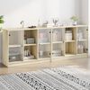 vidaXL Bookcase with Doors Sonoma Oak 204x37x75 cm Engineered Wood