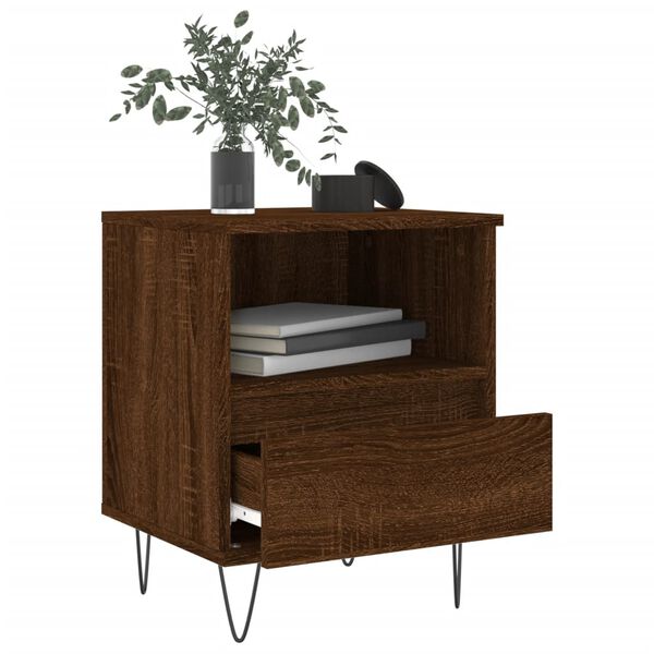 vidaXL Bedside Cabinet Brown Oak 40x35x50 cm Engineered Wood