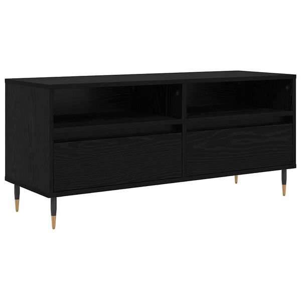 vidaXL TV Cabinet with Drawer Black Oak 100 x 34.5 x 44.5 cm