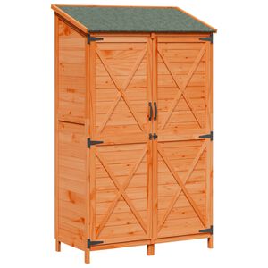 vidaXL Garden Shed Brown 106 x 56 x 176.5 cm Solid Fir Wood