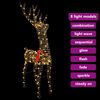 vidaXL 3D Reindeer with 140 LEDs Warm white 68 x 26 x 126 cm Rattan