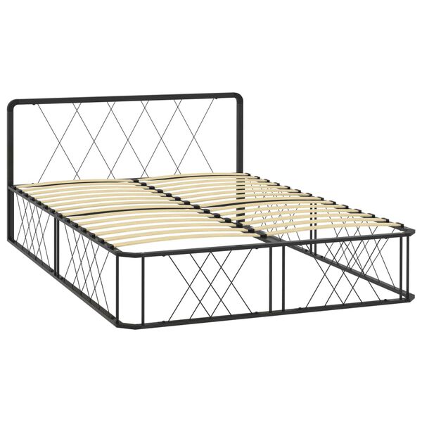 vidaXL Bed Frame without Mattress Black Metal 140x200 cm