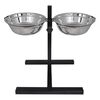 vidaXL Adjustable Double Diner Pet Dog Feeding Stand & 2 x 4.1L Stainless Steel Bowls