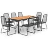 vidaXL 9 Piece Garden Dining Set PVC Rattan Black and Brown