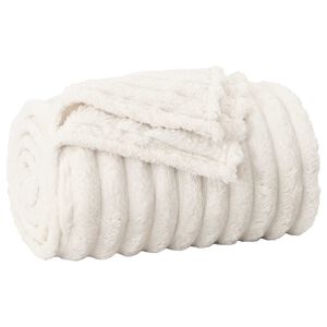 vidaXL Throw Blanket Cream 240 x 220 cm 1.37 kg Fleece