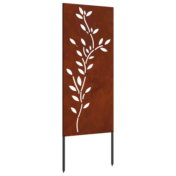 vidaXL Garden Privacy Screen Floral Rusty 50 x 140 cm Weathering steel