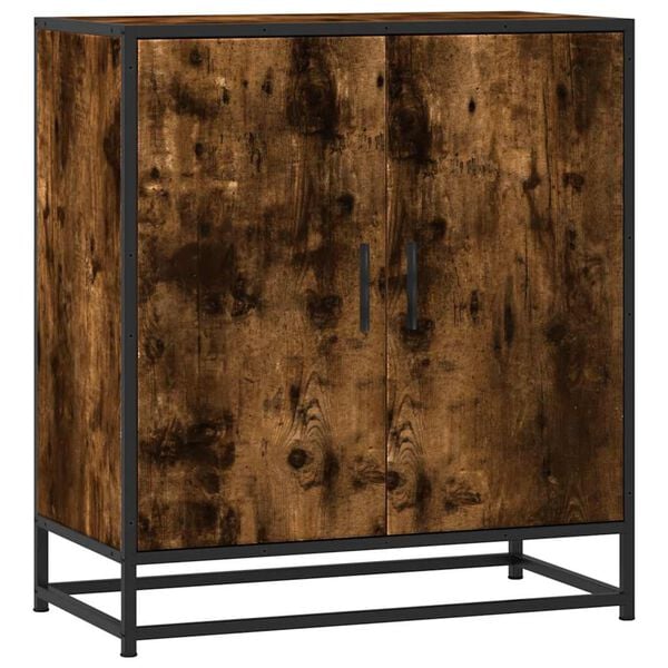 vidaXL Sideboard Smoked Oak 68x35x76 cm Engineered Wood and Metal