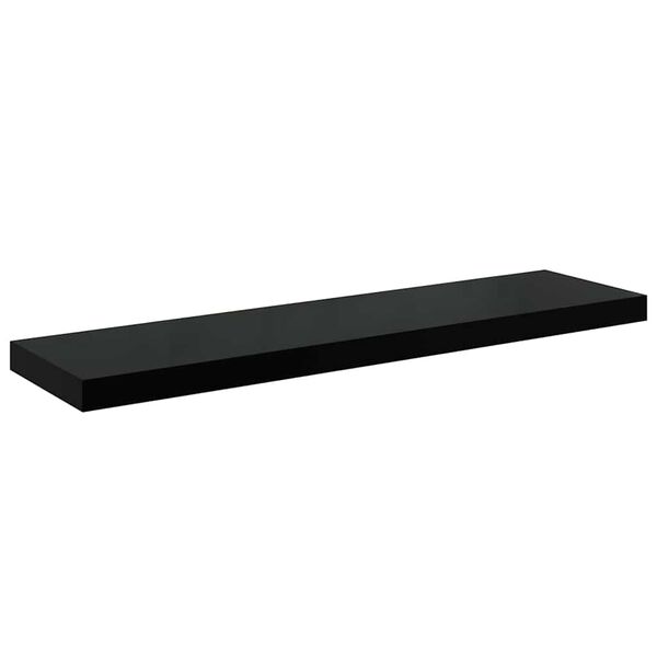 vidaXL Floating Wall Shelf High Gloss Black 90x23.5x3.8 cm MDF