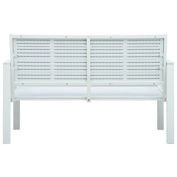 vidaXL Garden Bench 120 cm HDPE White Wood Look