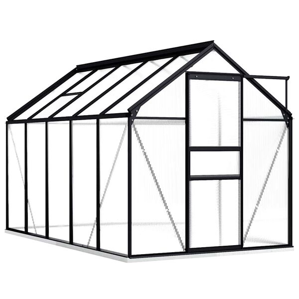 vidaXL Greenhouse with Base Frame Anthracite Aluminium 5.89 m&sup2;