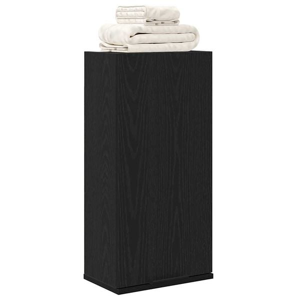vidaXL Wall-mounted Cabinet Black Oak 32x20x67 cm Engineered Wood