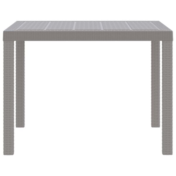vidaXL Garden Dining Table Light Grey 100 x 100 x 73 cm Poly Rattan