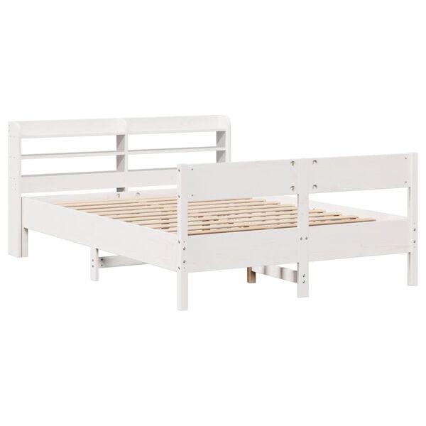 vidaXL Bed Frame without Mattress White 140x190 cm Solid Wood Pine