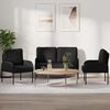 vidaXL Sofa Sets with Cushion 3 pcs Black 115 x 56 x 80 cm Plywood