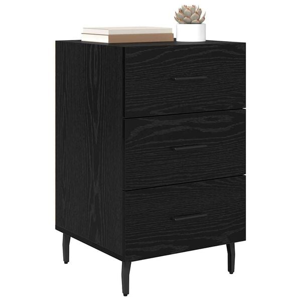 vidaXL Bedside Cabinet Black Oak 40 x 40 x 66 cm Engineered Wood