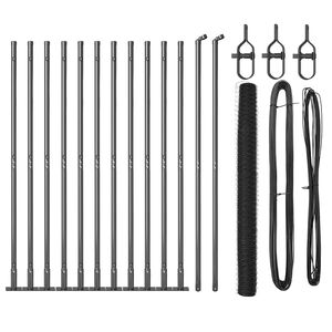 vidaXL Fence Post Grey 25 x 1.4 m (50 mm mesh) Steel and PVC