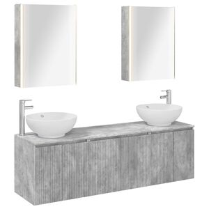 vidaXL Bathroom Cabinet Set 5 pcs Concrete Grey Engineered Wood