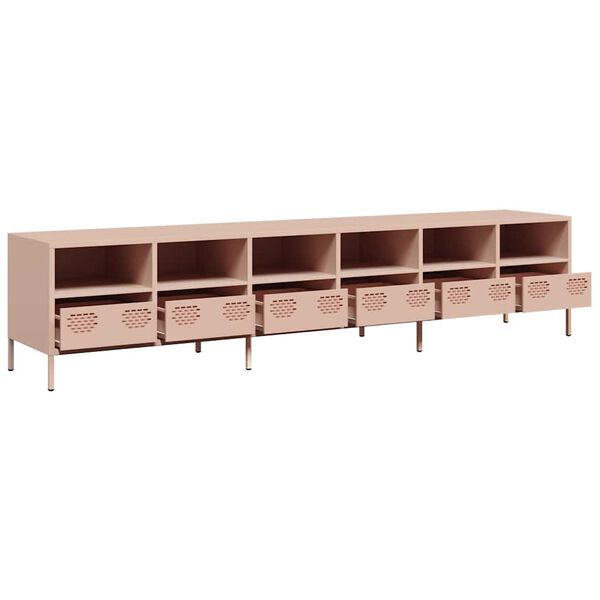 vidaXL TV Cabinet Pink 202x39x43.5 cm Cold-rolled Steel