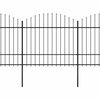 vidaXL Garden Fence with Spear Top Steel 1070x175 cm Black