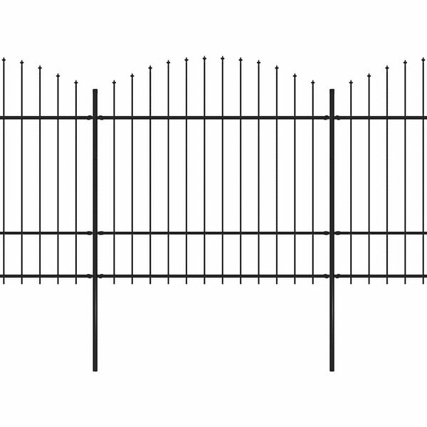 vidaXL Garden Fence with Spear Top Steel 1070x175 cm Black