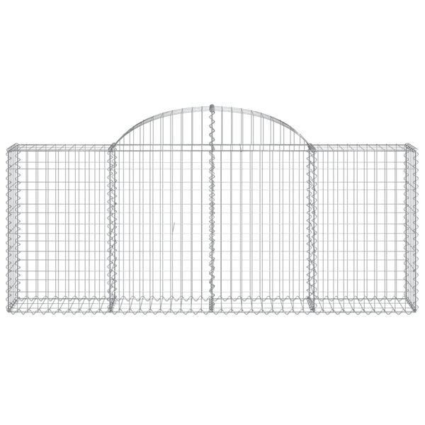 vidaXL Arched Gabion Baskets 11 pcs 200x30x80/100 cm Galvanised Iron