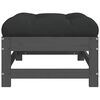vidaXL Garden Footstool with Cushion Grey Solid Wood Pine