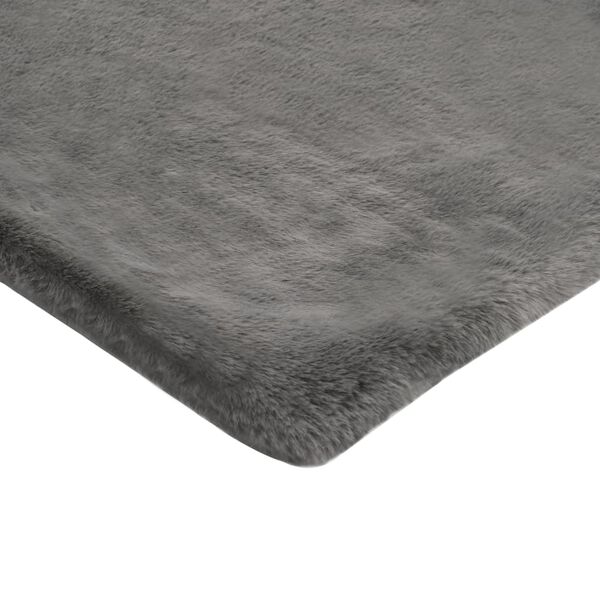 vidaXL Throw 100x150 cm Faux Rabbit Dark Grey