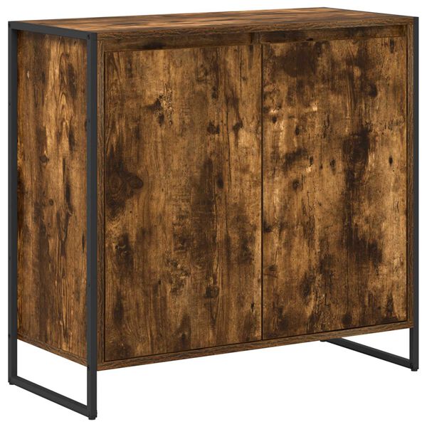 vidaXL Side Cabinet Smoke Oak 79 x 36 x 75 cm Engineered Wood