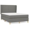 vidaXL Box Spring Bed with Mattress Dark Grey 140x200 cm Fabric