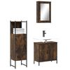 vidaXL 3 Piece Bathroom Furniture Set Smoked Oak Engineered Wood