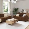 vidaXL Sofa 2 pcs Brown 221 x 80 x 80 cm Fabric