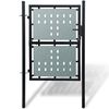 vidaXL Black Single Door Fence Gate 100x150 cm