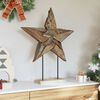 vidaXL Christmas Star Brown 59.5 x 18 x 74 cm Solid Teak Wood