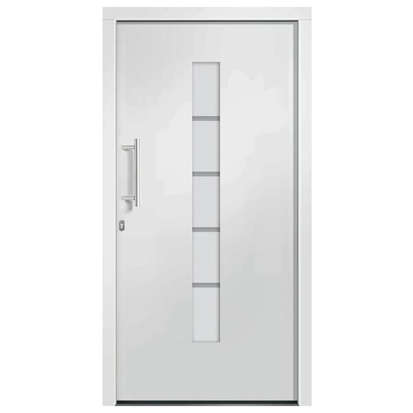 vidaXL Front Door Aluminium and PVC White 100x210 cm