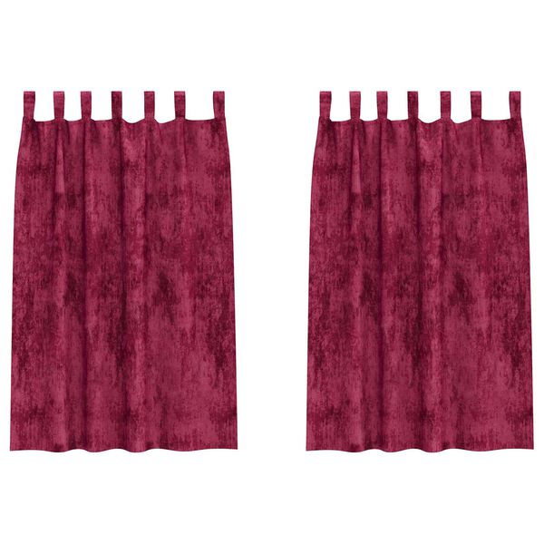 vidaXL Velvet Curtains 2 pcs Wine red 175 x 140 cm Velvet